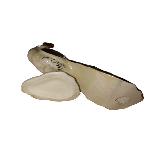 Vintage Bel-Air Pottery USA Lusterware with Gold Gifting Set of 3 Peacocks - Picture 15 of 16